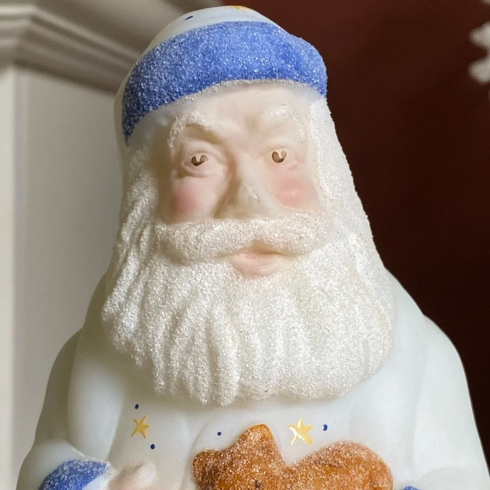 Vintage Fenton Burmese Christmas Santa    * Christmas in July *